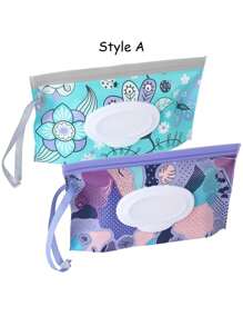 2pcs Wipes Containers, Reusable Portable Wet Wipe Pouch,Portable Flip Cover Snap-Strap Self-Sealing Paper Towel Masks Storage Dispenser Bag Clutch Bag,Travel Wet Wipe Holder, Makeup Bag Make Up Accessories Travel Essentials Travel Organizer For Beach Summer Vacation