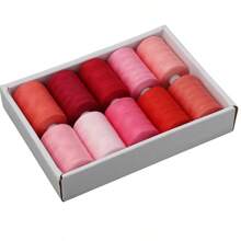 10 pièces de fil à coudre, 1000 yards de fil noir pour la couture, fil blanc tout usage pour la couture, fil polyester pour machine à coudre, couture à la main, matelassage rouge rose