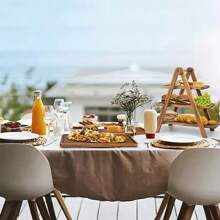 Bandeja de servir de madera de 3 niveles, madera dura de acacia, sin necesidad de energía, organizador de cocina, soporte de exhibición para buffet para uso doméstico, hotel y restaurante