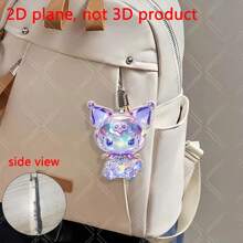 Sanrio 2D Flat Sanrio Kuromi Acrylic Cartoon Charm: Radiating Brilliant Luster Kawaii Crystal Doll Pendant! Suitable For Bags, Rearview Mirrors, Keychains, And More, Bringing Dreamy Charm To Life, Great For Easter, Thanksgiving, Mother's Day, Party Gifts, Back To School Season