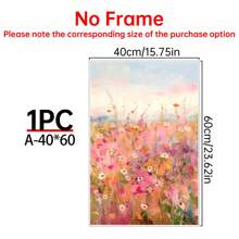 1 szt. Różowy wiosenny dziki kwiat botaniczny plakat artystyczny bez ramki nowoczesny współczesny styl - estetyczny kolorowy kwiat boho obraz na płótnie wydruk do wystroju Cottagecore, minimalistyczny kwiatowy obraz ścienny, poziomy wydruk artystyczny tuszem na powierzchni płótna