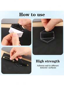 1pc Hexagonal Self-Adhesive Pen Case Elastic Band Tablet Self-Adhesive Pen Clip