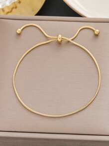 1pc Summer Stainless Steel Jewelry Elegant Chain Adjustable Ankle Bracelet For Women Suitable Wearing High Heels, Beach Vacation, Prom,Cruise Essentials Accessories Women Jewelry