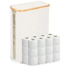 Cesta de almacenamiento de papel higiénico grande con tapa, organizador de papel higiénico delgado, puede contener hasta 20 rollos regulares o 15 rollos mega. Decoración del hogar y del baño, organizador del baño, decoración de otoño, de vuelta a la escuela - Multicolor - Ver 14