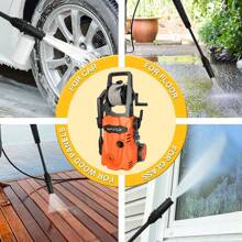 SPZTJK Electric High Pressure Washer - 1600W Portable Washer, 4.7 LPM Flow Rate, 33FT Long Hose, 18FT Power Cord, Foam Cannon, And Durable Construction, Cleans Patios/Cars/Fences/Windows - US A Type Plug(110-127V) - View 11