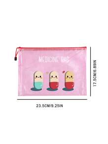 A4尺寸透明防水尼龙网眼药丸主题沙滩包，轻便，可爱药丸图案设计，耐用，是送给医务人员的理想礼物