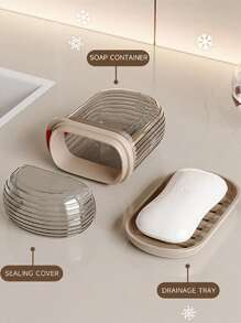 5Pcs Creative New Fashionable Mini Compact Portable Travel Soap Dish, 3/2/1pc Double Layer Sealed Transparent Cover Draining Soap Box, Multi-Functional Storage Small Soap Case, Suitable For Home, Travel, Business Trip, Beach, Swimming, Yacht, Gym, Dorm Travel Essentials School School Supplies Holiday Camping Holiday Essentials Vacation Accessories Perfume For Women Perfume For Men Perfume Bottle - Multicolor - View 7