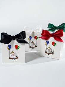 10 piezas de cajas de regalo - Cajas de dulces mini festivas con diseño lindo de ovejas y globos - Decoración de cinta de satén de colores - Perfecto para dulces, chocolates, regalos pequeños - Suministros para fiestas islámicas