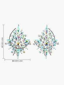 1Pair Lady Crystal Acrylic Nipple Stickers For Nightclub Party