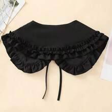 1 pieza Cuello destartalable de Peter Pan de gasa blanca para mujer