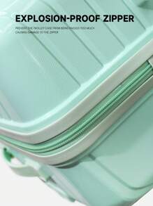 PP Material Travel Suitcase, 24-Inch Silent Spinner Luggage, 20-Inch Carry-On, Large Capacity With Password Lock, 14-Inch Makeup Case Graduation - Purple - View 8