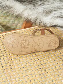 2025 Summer Woven Sandals, Women's Flat Bohemian Style Rhinestone Peep Toe Sandals - Coffee Brown - View 7