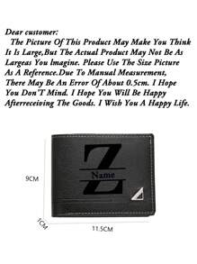 Customizable Men's Wallet, Personalized Wallets For Men, Anniversary Gifts For Him, Holiday Gifts For Husbands And Fathers Letter Portable,Business Style, Short Bifold, Artistic Letter Design
