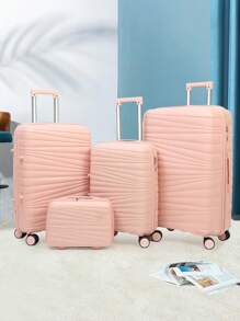 Set di valigie 4 pezzi con ruote, set di valigie rigide con ruote piroettanti e serratura TSA, beauty case, borsa da viaggio, essenziali per la scuola, la crociera, il campus, il college, le vacanze estive e i viaggi.