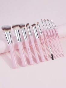MAANGE 11pcs Professional Facial Makeup Brush Set With Paper Box ,2pcs Eyebrow Brush,2pcs Eyeliner Brush,Foundation Brush,Contour Brush,Blush Brush,Eyeshadow Brush,Nose Contour Brush ,Concealer Brush Makeup Brush With Soft Fiber For Powder,Liquid,Cream For Easy Carrying,Brush For Travel - 淺粉色 - 查看 11