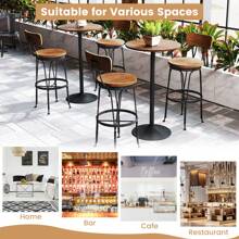 Round Top Pub And Bar Table Standing Bistro Table With MDF Top & Black Leg - Brown - View 4