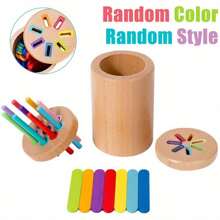 木制颜色分类和计数棒、盒子：增强精细运动技能、感官意识和颜色识别能力