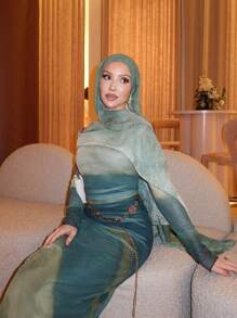 1 buc. Eșarfă hijab pentru femei, stil boem, cu imprimeu acuarelă, eșarfă de protecție solară, șal elegant multifuncțional pentru uz zilnic, bandă de susținere pentru Abaya (Această eșarfă este fabricată dintr-un material ușor și subțire, imprimat pe o singură față, cu o lungime de 80 * 180 cm. Efectul de uzură variază de la persoană la persoană. Vă rugăm să nu acceptăm retururi în funcție de material sau dimensiune.)