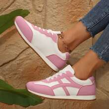 Wide Toe Sneakers For Women Breathable Fabric Upper Non-Slip Outsole Walking Shoes Tennis Running Fashion Sneakers - Hồng - Xem 4