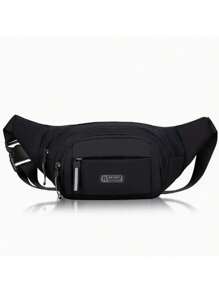 1pc Universal Nylon Sports Fanny Pack For Men & Women - Solid Color, Non-Waterproof, Zippered Waist Bag With Adjustable Strap For Hiking, Travel, Camping, Running & Outdoor Activities