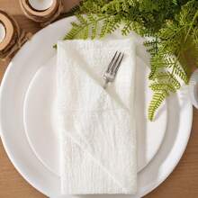SHEIN X Heather Rae 12pcs Washable Solid Color Soft Napkins, 32*32cm/12.6*12.6in, Suitable For Outdoor Weddings, Baby Showers, Bridal Parties, Sweet Parties, Dinners, Food Photography, Coasters, Hotel Glass Cloths, Kitchen Towels