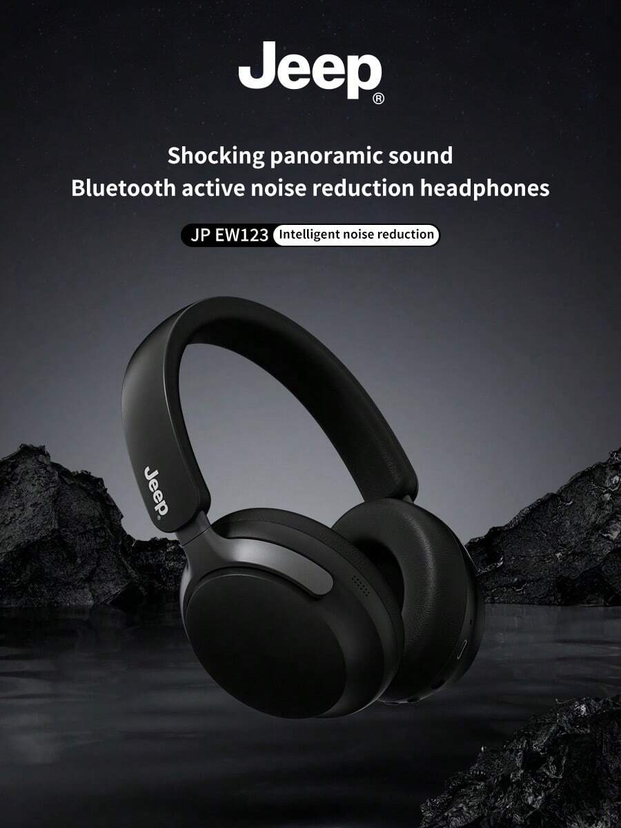 Jeep EW123 耳机 游戏降噪耳机 高品质立体声音乐耳机 带麦克风 - 黑色 - 查看 1