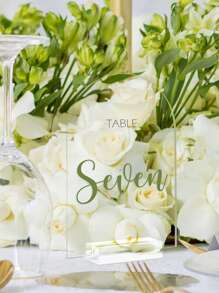 10 PEÇAS Placa de Direção para Festa de PMMA Transparente, Número de Mesa em Branco com Base Transparente para Festa de Casamento