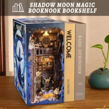 DIY 3D Wooden Bookcase Kit - Custom Bookshelf Extension, Relaxing Puzzle For Adults, Stylish Home Decor, Perfect Gift For Birthday, Christmas Or Anniversaries - Shadow Moon Magic - 查看 2