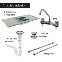 Cocina Integral Modular Luna Madesa 240cm Con Acessorios Blanco/Negro - Blanco y Negro - Ver 6