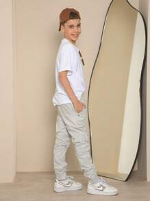 Boys' Youth Cargo Jogger Jeans - 米色 - 查看 2