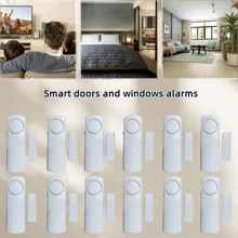 1pc White Smart Window & Door Burglar Alarm, Available In 1pc/4pcs/12pcs Set, Multi-Function Door Magnetic Alarm With High Decibel Alert, Long Standby, Compact & Portable, Home/Shop Anti-Theft Device, No-Drill Installation