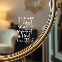 1pc You Are Loved Mirror Decal – Inspirational Self-Love Vinyl Sticker, Positive Affirmation Wall Art For Bedroom, Bathroom, Vanity, Removable Waterproof Motivational Quote Decor Bedroom Decor Stickers Home Decor Living Room Wall Paper Wall Stickers Party Decorations Living Room Decor Office Decor Home Decor Items Personalised Stickers Mirror Wall Wall Decor Wall Mirror Mirror For Room Bathroom Decor