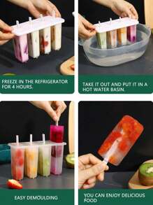 1 Stück/2 Stücke Eis-am-Stiel Form, minimalistischer weißer klarer Eislutscher-former für Zuhause