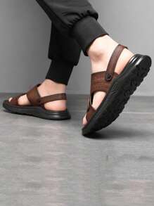 Super Soft Soled Beach Sandals Outdoor Sandals Two Wear Men's Shoes - màu nâu - Xem 4
