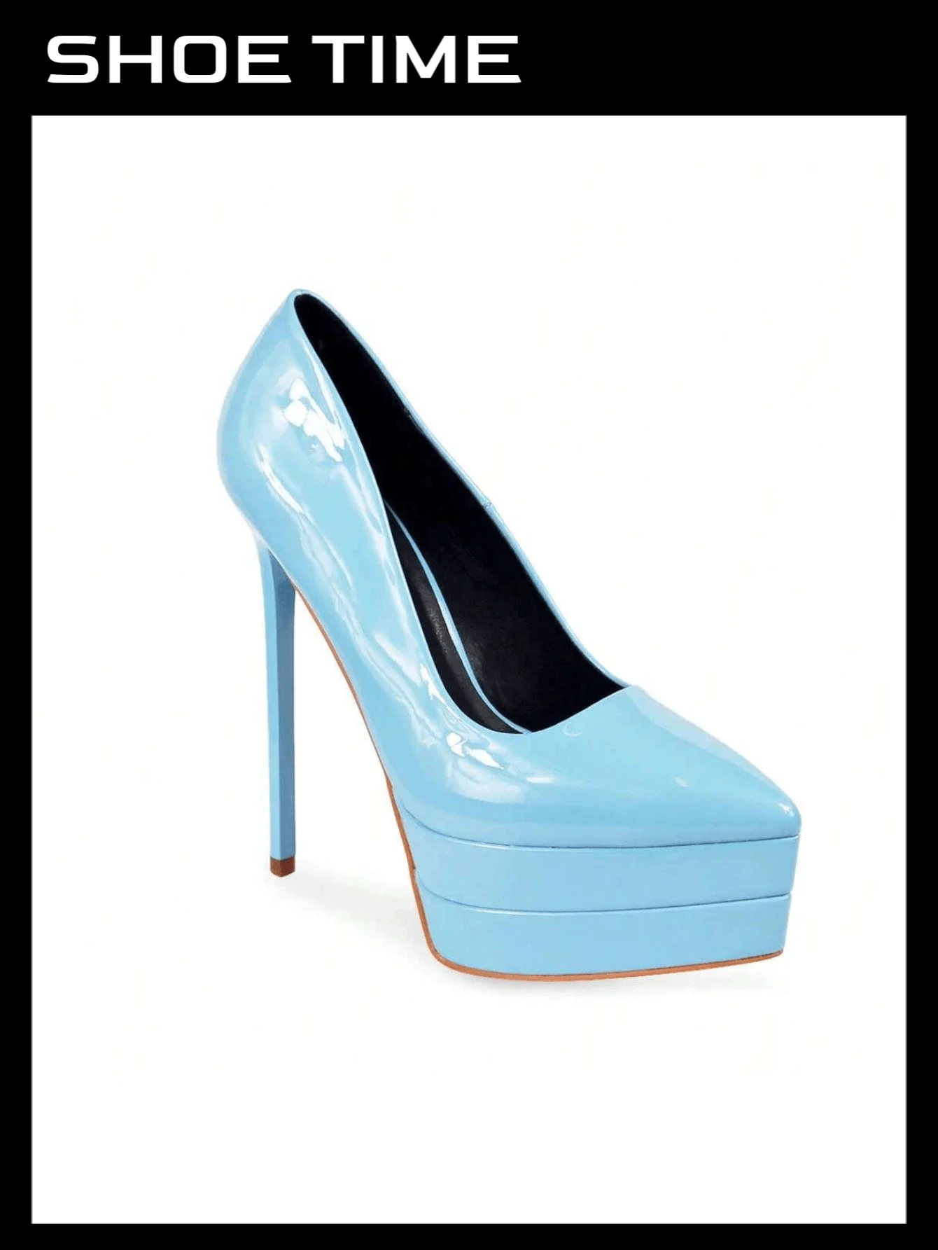 Blue Double Platform Pointed Patent Pump - Nhiều màu - Xem 1
