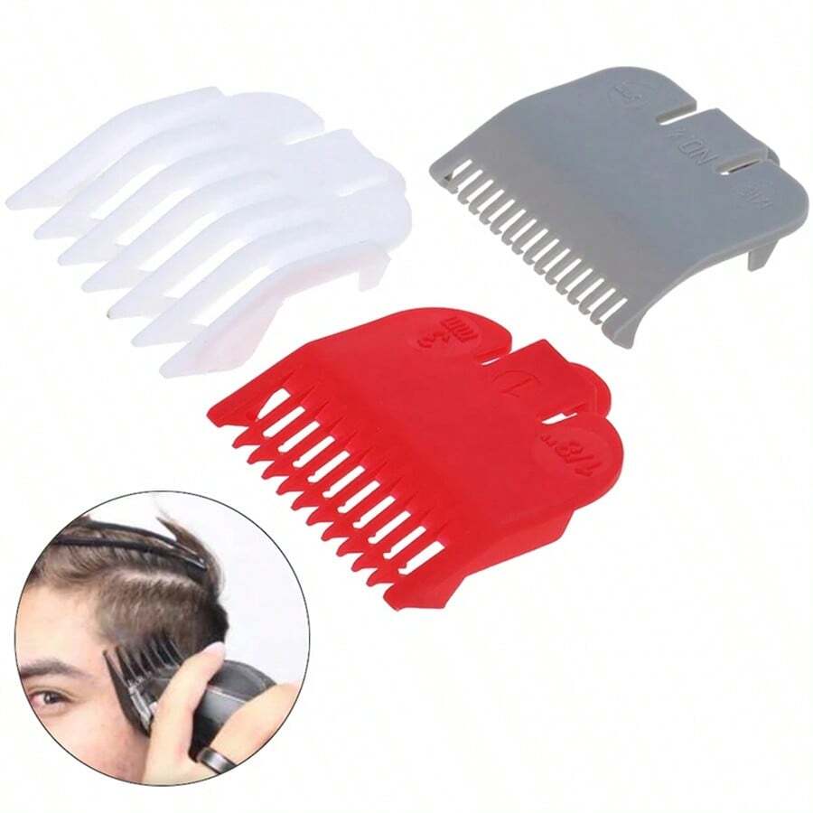 3Pcs/Set Hair Clipper Guards Guide Combs Trimmer Cutting Guides Styling Tool Attachment Compatible Replacement Hair Trimmer Tool