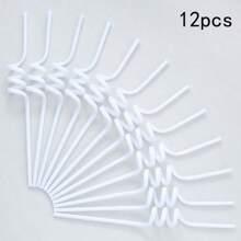 4/6/8/10/12 件 10.24 英寸 PET 可重复使用螺旋吸管，适用于家庭聚会、生日派对、主题派对、节日派对、婚礼、鸡尾酒吧、海滩、厨房用具、派对礼物、学校用品 - 彩色 - 查看 19