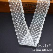 10M/Rolle 14 Stile weiße Spitzenborte Stoff Basteln DIY Schleife Geschenkverpackung Spitze Hochzeitskleid Stickerei Nähen Geburtstags Party Heim Dekoration