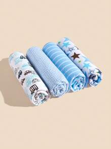 4pcs Neutral Infant Swaddle Blankets Love Valentine - Multicolor - View 8
