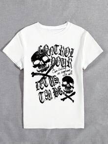 DEAR MOLLY 复古朋克摇滚短袖 T 恤美国街头服饰 2000 年代 Y2K 骨头印花 T 恤春夏款