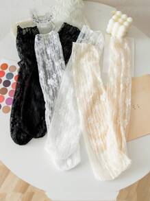 1/2/3 Pairs White Lace Socks For Women, Suitable For Mary Jane Shoes, Mid-Calf Socks With Mesh Lace Trim, Summer Knee-High Socks, Thin For Summer, Ladies Socks, Cute Socks, Girls Socks, Suitable For Spring, Autumn And Winter, Mesh Breathable Details, Moisture-Wicking, Soft And Smooth, Suitable For Various Occasions Like Festivals, Sports, Casual, Business, Can Be Worn Year-Round