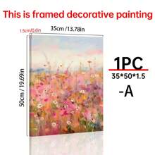 1 szt. Różowy wiosenny dziki kwiat botaniczny plakat artystyczny bez ramki nowoczesny współczesny styl - estetyczny kolorowy kwiat boho obraz na płótnie wydruk do wystroju Cottagecore, minimalistyczny kwiatowy obraz ścienny, poziomy wydruk artystyczny tuszem na powierzchni płótna