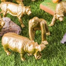 12PCS Mini Wildlife Poultry Animal Model Set, Jungle Animal Farm Playset, Tiger, Lion, Elephant, Giraffe Educational Toys Traveling Birthday Gift Christmas Halloween New Year Gift, Gift For Friends!