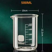 1pc 50/100/150/250/500/1000ml High Borosilicate Glass Measuring Cup Clear Scale Cup Heat-Resisting Laboratory Beaker Kitchen Baking Measuring Cup