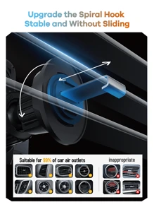 Newest Phone Holder For Car, With Wireless Charger, Music Light Effect, One-Click Open/Close And Rotation 90°, Seismic And Anti-Slip Silicon, Wireless Charging Stand, Gift For Driver, Workout, Travel