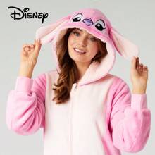 Disney Stitch Onesie Fluffy Minnie Mouse Eeyore Maleficent Pyjama Lounge Wear Gift - Pink - View 3
