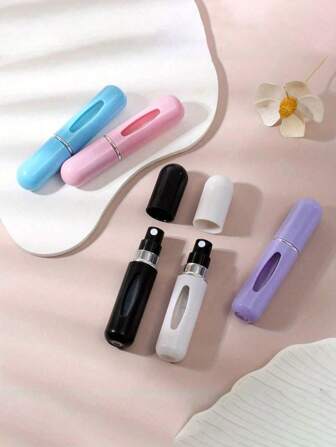 1pc Portable Refillable Travel Perfume Bottle, Plastic Mini Spray Atomizer, Bottom Filling Pocket Perfume Bottle, Gift For Girls, Ladies, Moms, Travel Essential, Back To School Perfume Bottle, Home & Bathroom Decor