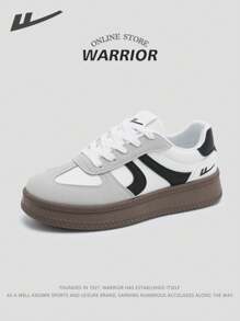 WARRIOR 1 par de zapatillas deportivas casuales de mujer de la serie Warrior, de material de PU con cordones, versátiles, transpirables, ligeras y cómodas, apropiadas para patinaje, populares entre los jóvenes y adecuadas para uso diario