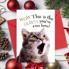 1 Humorous Cat Birthday Card With Envelope - Perfect For Cat And Dog Lovers, Friends And Family - Creative Greeting Card With Vibrant Kitten Design - Multicolor - View 6