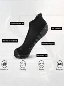 6pcs/Set Men's Mesh Breathable No-Show Socks, Black & White Short Ankle Socks, Spring/Summer